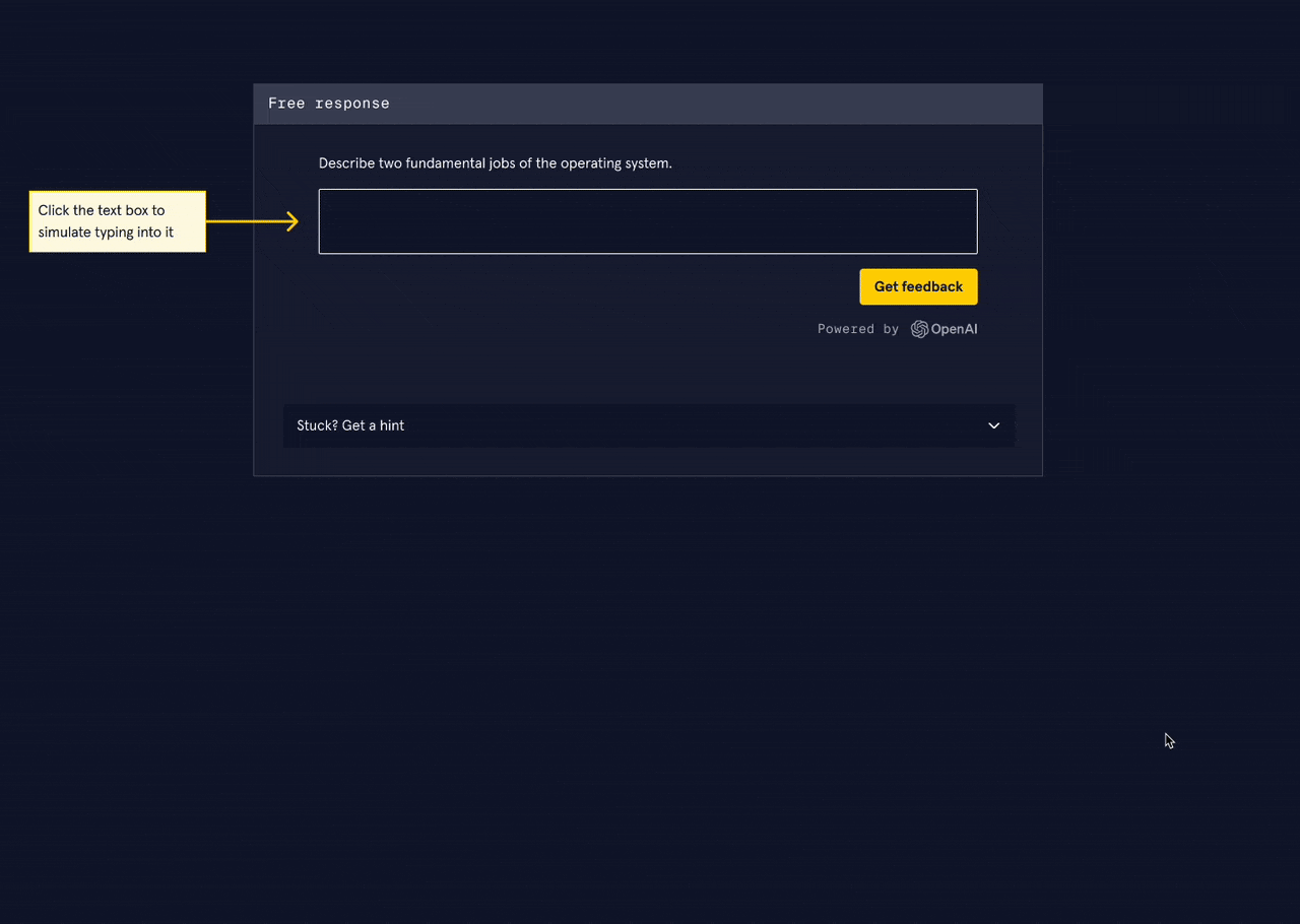 AI-enabled free response question concept