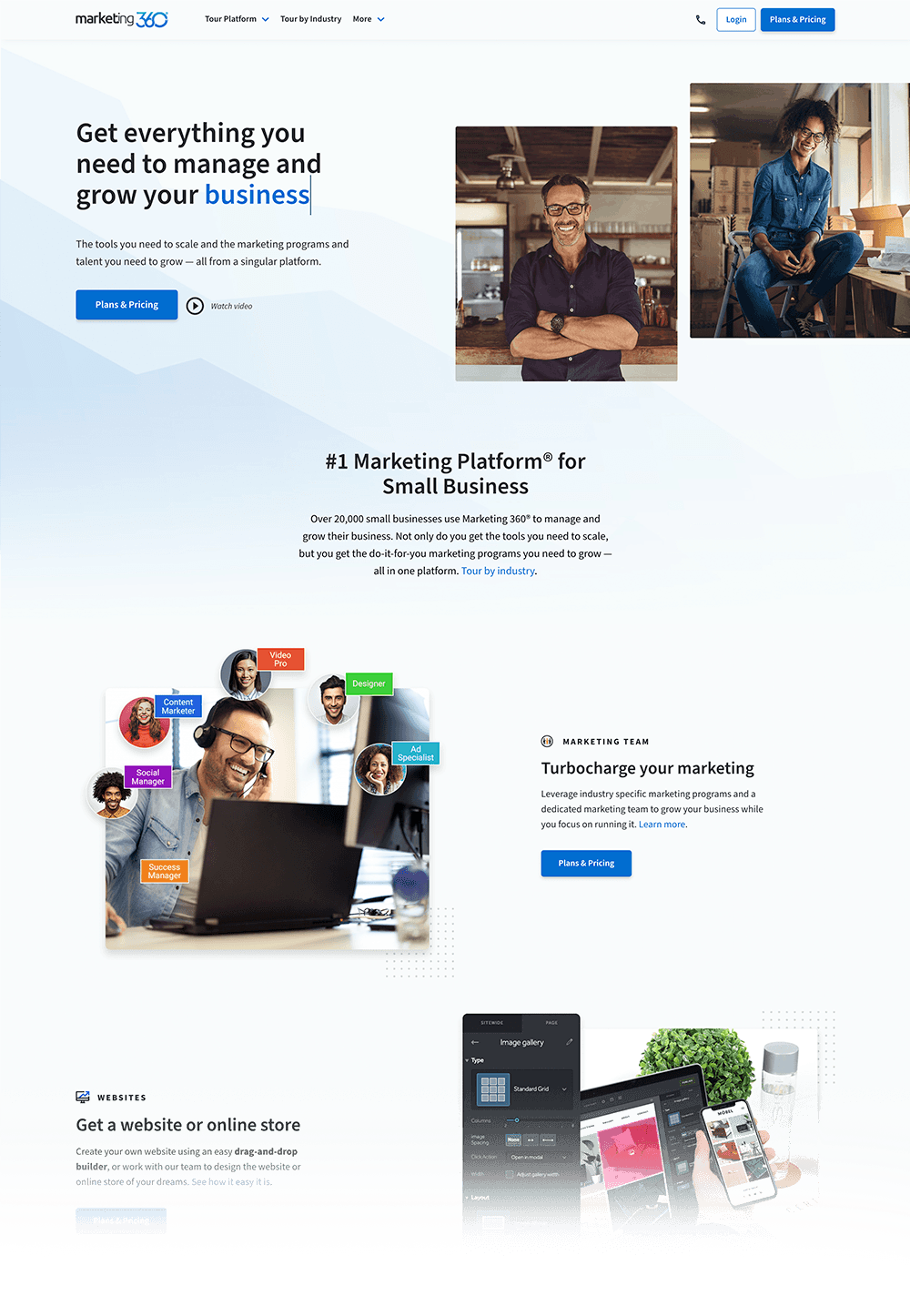 A screenshot of the Marketing 360® home page