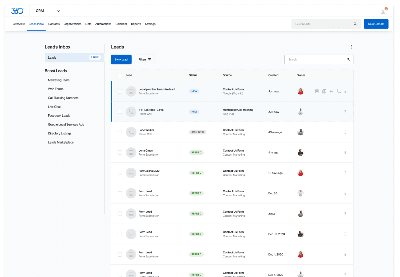 A later iteration showcased tools for SMBs to get more leads right in the inbox