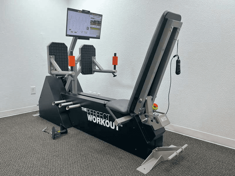 Custom workout equipment that was built for slow-motion strength training