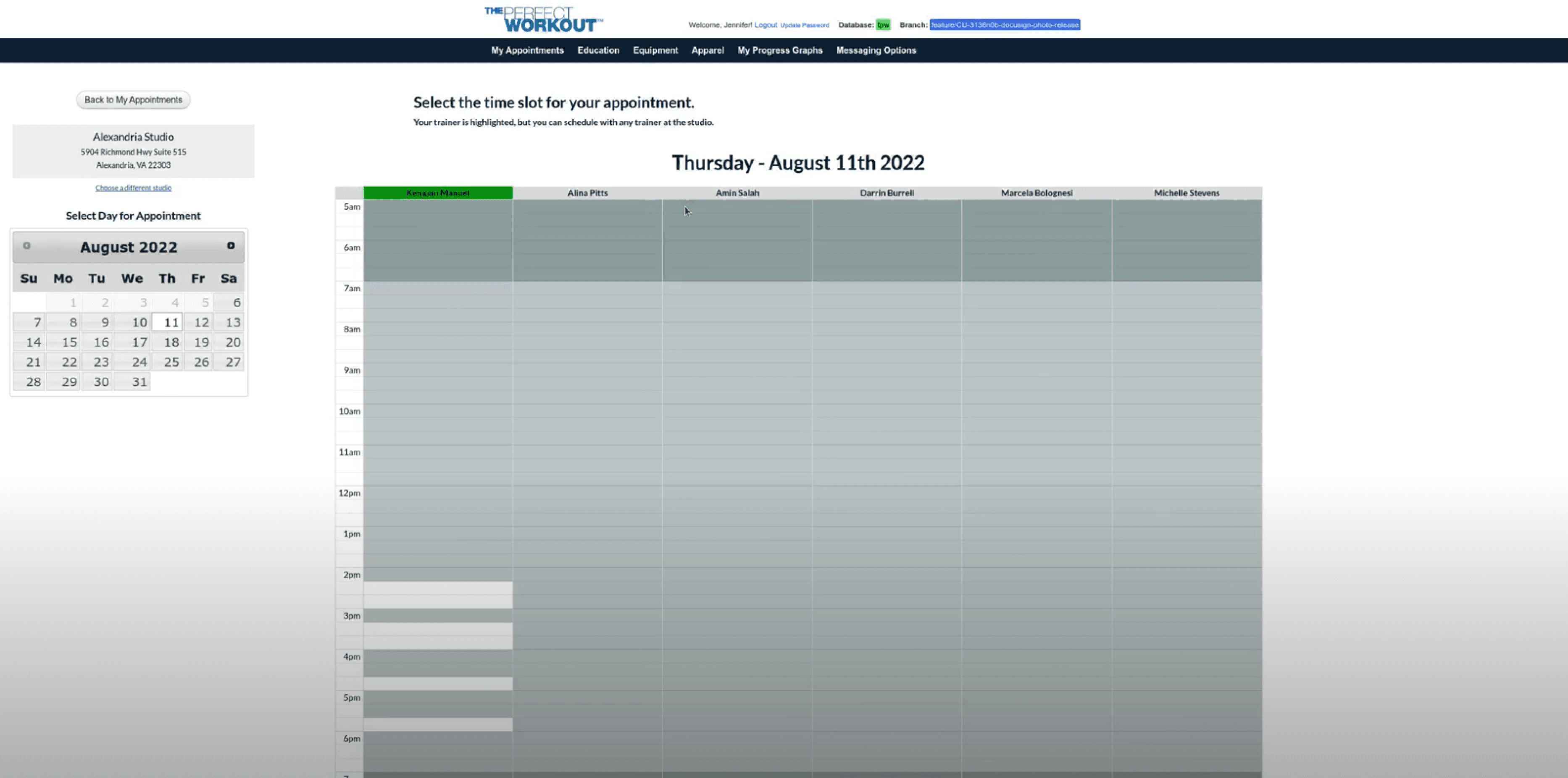 Existing appointment booking on web