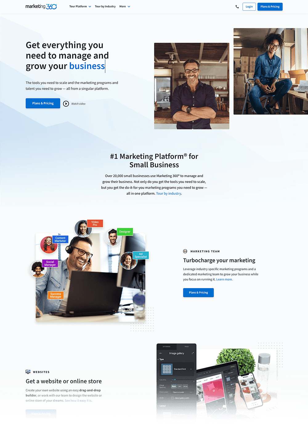 A screenshot of the Marketing 360® home page