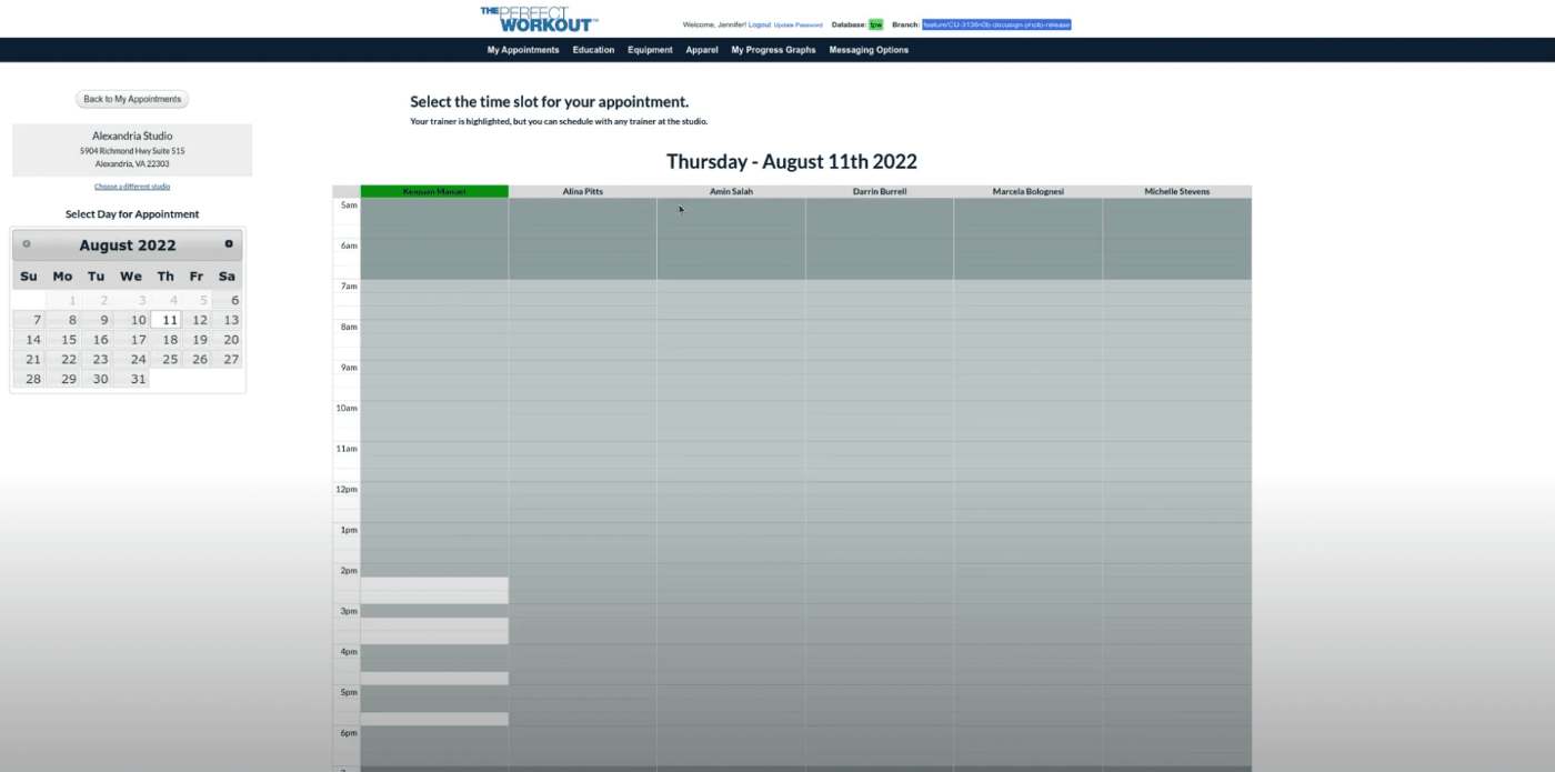 Existing appointment booking on web